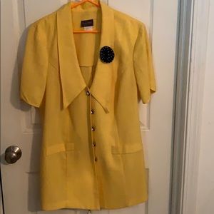 2-pc yellow and black dress